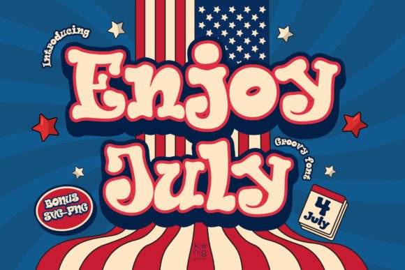 Enjoy July: A Groovy Display Font for Creative Branding