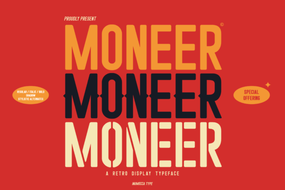 Moneer Font: A Retro Display Typeface for Modern Web Design